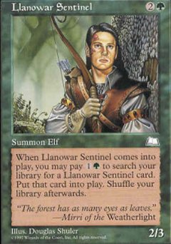 Llanowar Sentinel (Weatherlight) Light Play