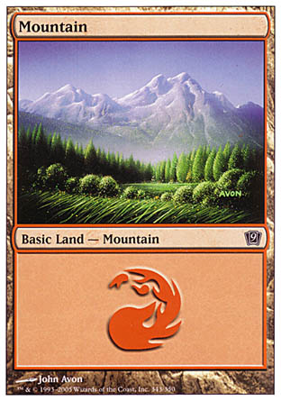 Mountain (343) (9th Edition) Near Mint Foil Russian