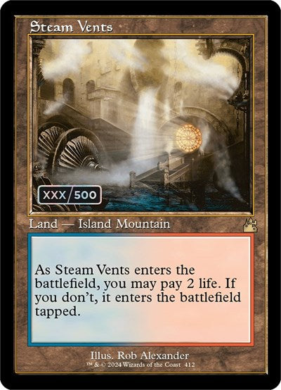 Steam Vents (Retro Frame) (Serial Numbered) (Ravnica Remastered) Near Mint