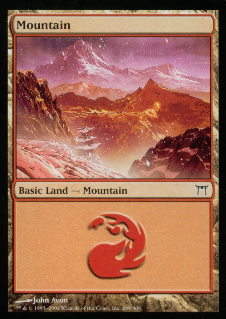 Mountain (299) (Champions of Kamigawa) Near Mint Foil