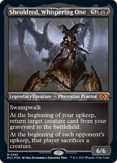 Sheoldred, Whispering One (Foil Etched) (March of the Machine: Multiverse Legends) Near Mint