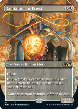 Alt Art Containment Priest (Borderless) (Magic 2021 Core Set) Near Mint