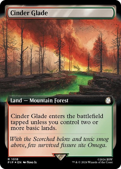 Cinder Glade (Extended Art) (Surge Foil) (Universes Beyond: Fallout) Near Mint