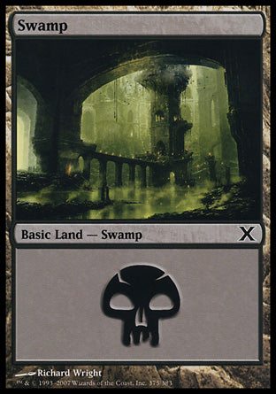 Swamp (375) (10th Edition) Light Play Foil
