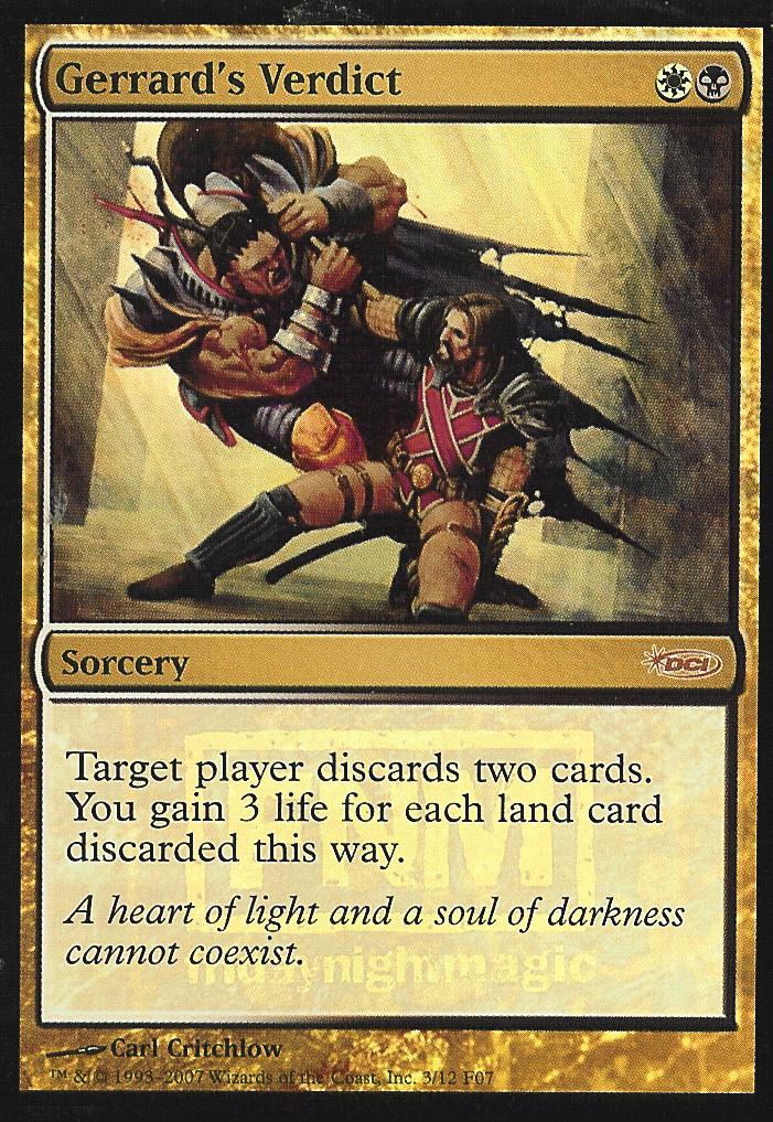Gerrard's Verdict (FNM) (Promotional Cards) Near Mint Foil