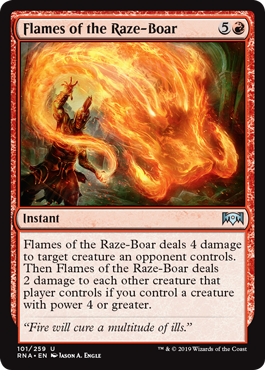 Flames of the Raze-Boar (Ravnica Allegiance) Near Mint Foil