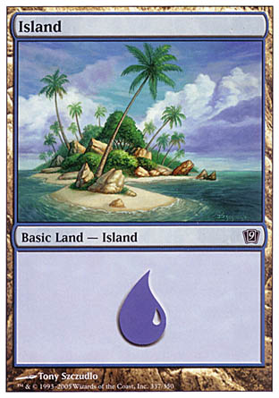 Island (337) (9th Edition) Light Play