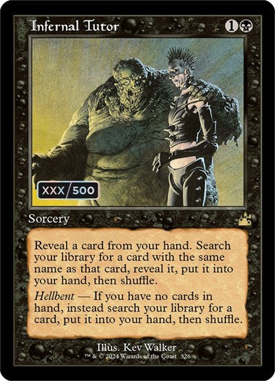 Infernal Tutor (Retro Frame) (Serial Numbered) (Ravnica Remastered) Near Mint