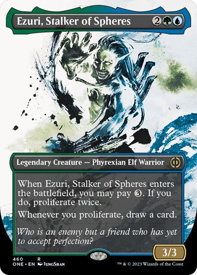 Ezuri, Stalker of Spheres (Showcase) (Step-and-Compleat Foil) (Phyrexia: All Will Be One) Near Mint