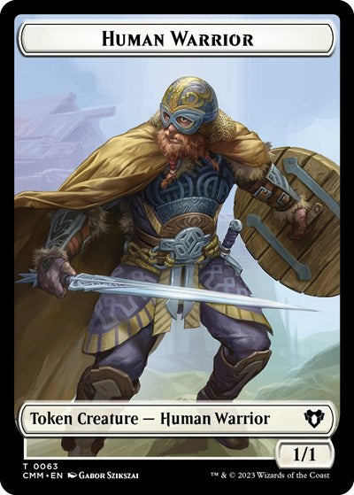 Human Warrior / Zombie Army Double-Sided Token (Commander Masters) Near Mint