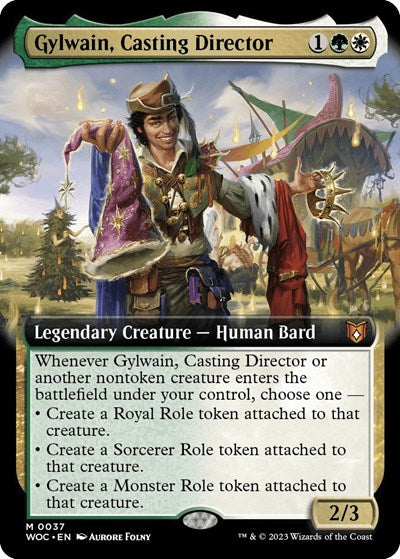 Gylwain, Casting Director (Extended Art) (Commander: Wilds of Eldraine) Near Mint