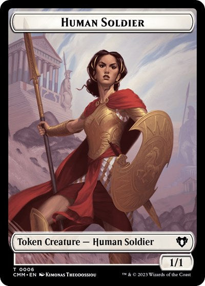 Human Soldier / Elemental (0037) Double-Sided Token (Commander Masters) Near Mint