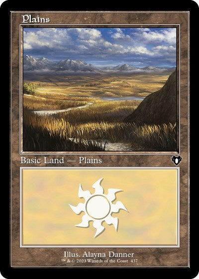 Plains (437) (Retro Frame) (Commander Masters) Near Mint