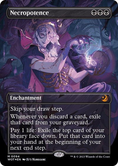 Necropotence (Anime Borderless) (Confetti Foil) (Wilds of Eldraine: Enchanting Tales) Near Mint