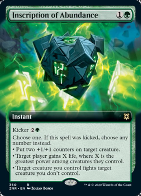Inscription of Abundance (Extended Art) (Zendikar Rising) Near Mint