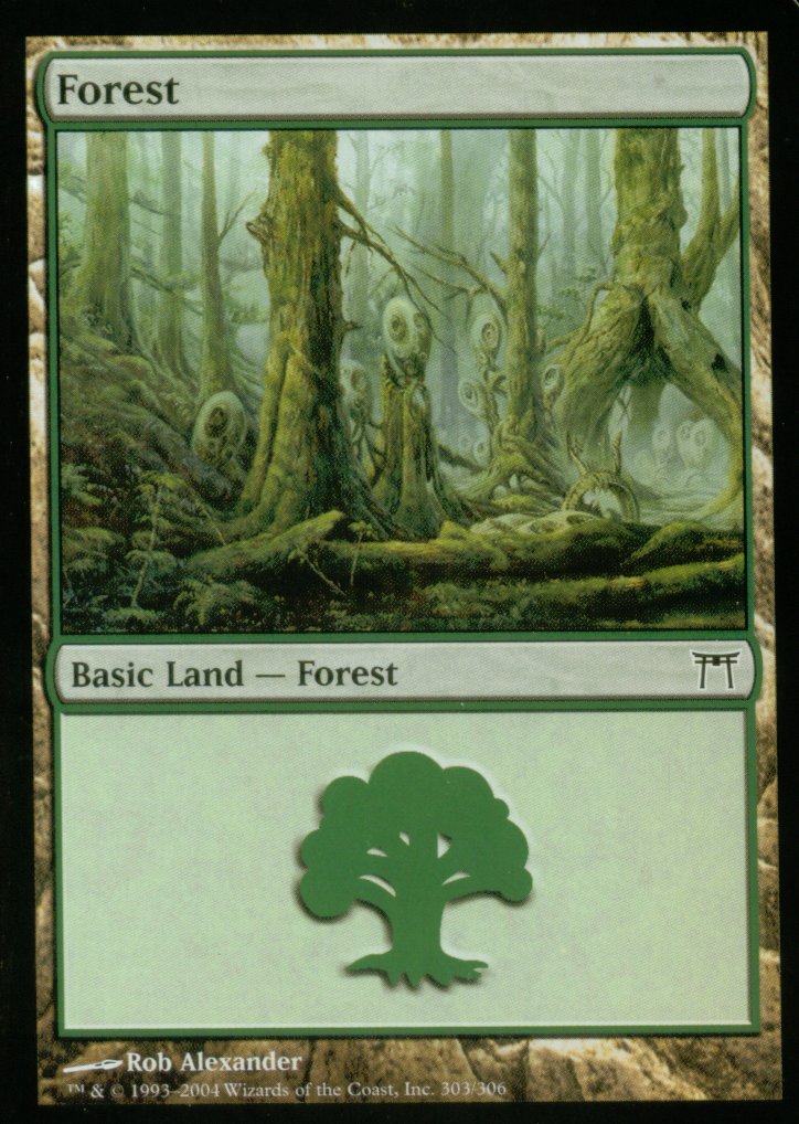 Forest (303) (Champions of Kamigawa) Near Mint Foil