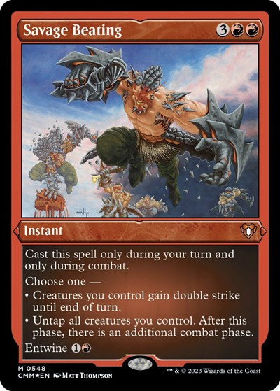 Savage Beating (Foil Etched) (Commander Masters) Near Mint