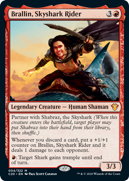 Brallin, Skyshark Rider (Commander 2020 Ikoria) Near Mint Foil