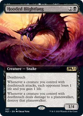 Hooded Blightfang (Extended Art) (Magic 2021 Core Set) Near Mint Foil