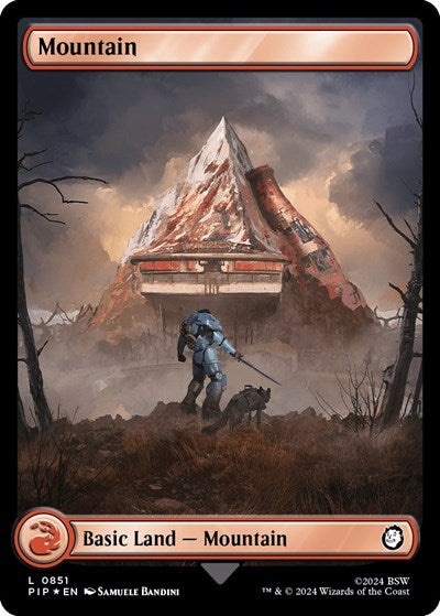 Mountain (0851) (Surge Foil) (Universes Beyond: Fallout) Near Mint