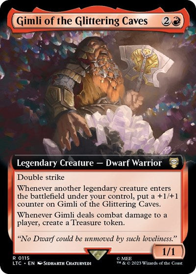 Gimli of the Glittering Caves (Extended Art) (Commander: The Lord of the Rings: Tales of Middle-earth) Near Mint
