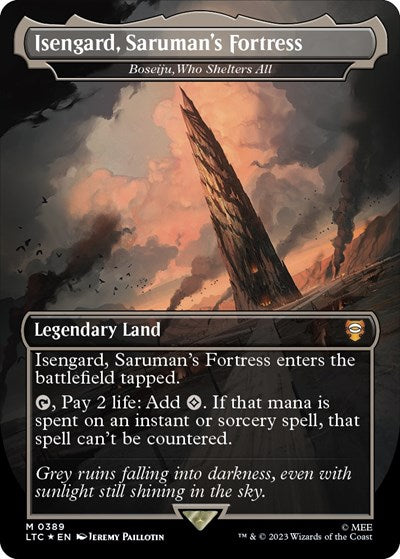 Isengard, Saruman's Fortress - Boseiju, Who Shelters All (Surge Foil) (Commander: The Lord of the Rings: Tales of Middle-earth) Near Mint