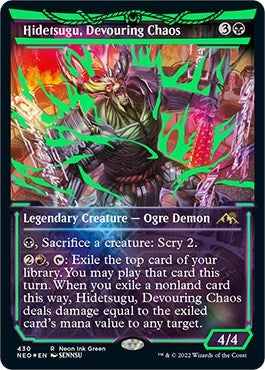 Hidetsugu, Devouring Chaos (Neon Green) (Kamigawa: Neon Dynasty) Near Mint
