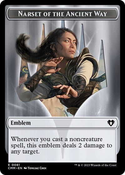 Emblem - Narset of the Ancient Way / Wizard Double-Sided Token (Commander Masters) Near Mint
