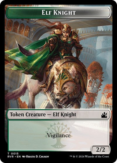 Elf Knight / Soldier Double-Sided Token (Ravnica Remastered) Near Mint