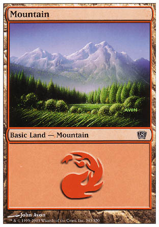 Mountain (343) (8th Edition) Near Mint Foil