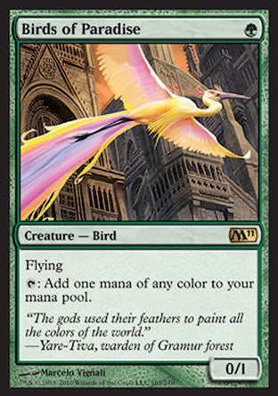 Birds of Paradise (Magic 2011 Core Set) Near Mint Foil