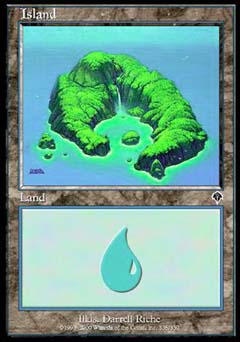 Island (338) (Invasion) Light Play Foil