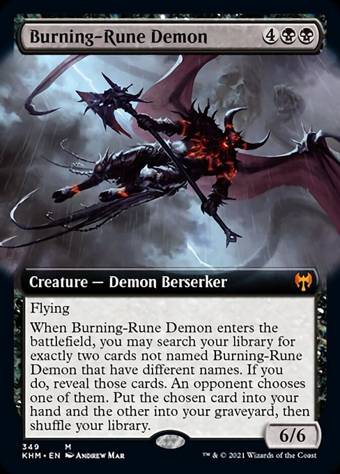 Burning-Rune Demon (Extended Art) (Kaldheim) Near Mint