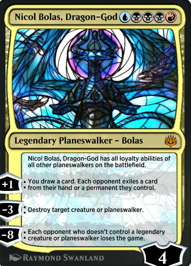 Nicol Bolas, Dragon-God Stained Glass (Secret Lair) Near Mint