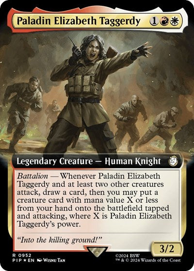 Paladin Elizabeth Taggerdy (Extended Art) (Surge Foil) (Universes Beyond: Fallout) Near Mint
