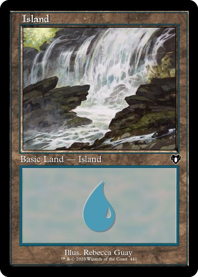 Island (441) (Retro Frame) (Commander Masters) Near Mint