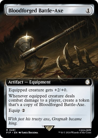 Bloodforged Battle-Axe (Extended Art) (Universes Beyond: Fallout) Near Mint