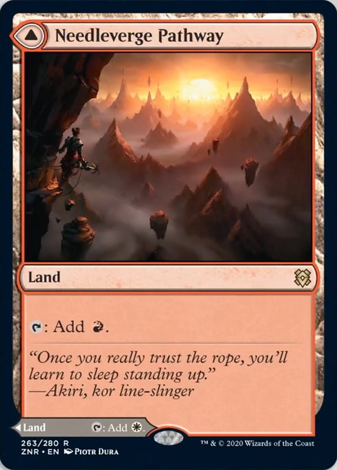 Needleverge Pathway / Pillarverge Pathway (Zendikar Rising) Near Mint Foil