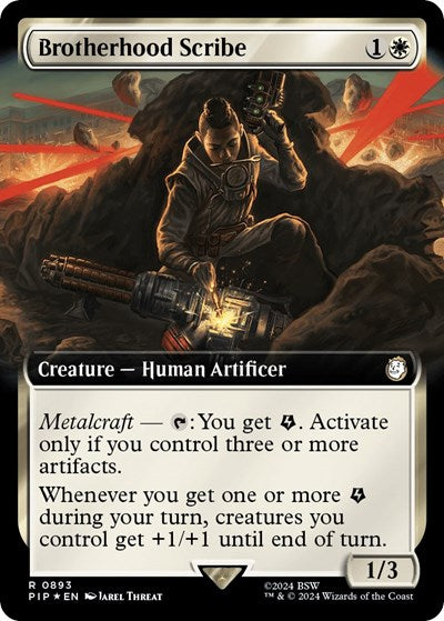 Brotherhood Scribe (Extended Art) (Surge Foil) (Universes Beyond: Fallout) Near Mint