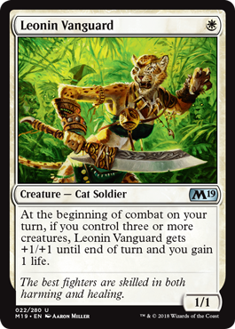 Leonin Vanguard (Magic 2019 Core Set) Near Mint Foil