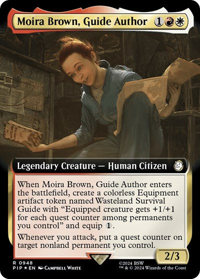 Moira Brown, Guide Author (Extended Art) (Surge Foil) (Universes Beyond: Fallout) Near Mint