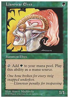Llanowar Elves (5th Edition) Light Play
