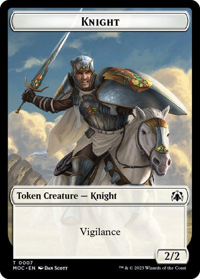 Knight (7) / Spirit (14) Double-sided Token (Commander: March of the Machine) Near Mint