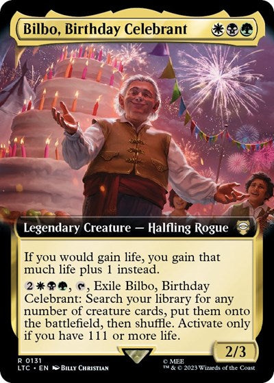 Bilbo, Birthday Celebrant (Extended Art) (Commander: The Lord of the Rings: Tales of Middle-earth) Near Mint
