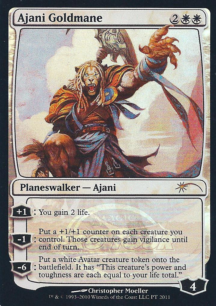 Ajani Goldmane (2011 Pro Tour Promo) (Promotional Cards) Light Play Foil