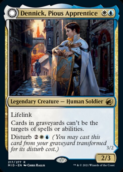 Dennick, Pious Apprentice / Dennick, Pious Apparition (Innistrad: Midnight Hunt) Near Mint Foil