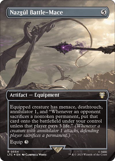 Nazgul Battle-Mace (Borderless) (Surge Foil) (Commander: The Lord of the Rings: Tales of Middle-earth) Near Mint