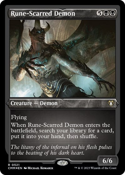 Rune-Scarred Demon (Foil Etched) (Commander Masters) Near Mint