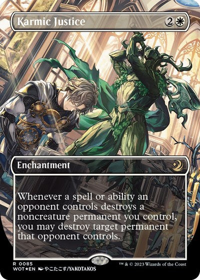 Karmic Justice (Anime Borderless) (Confetti Foil) (Wilds of Eldraine: Enchanting Tales) Near Mint