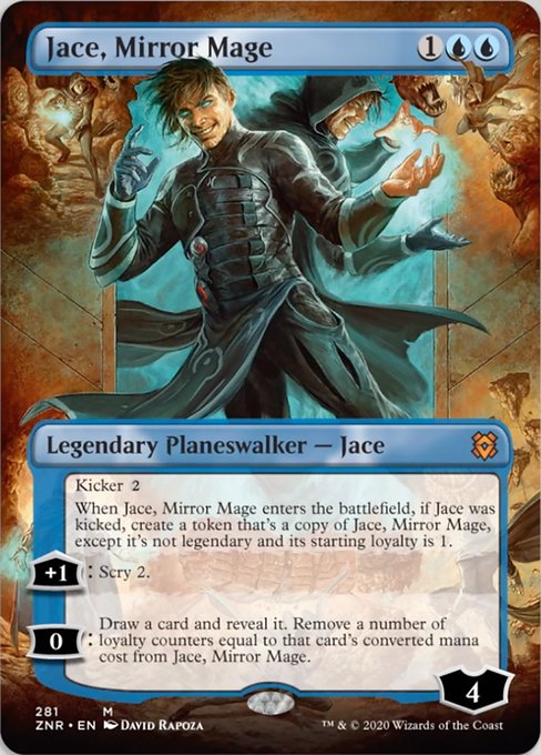Jace, Mirror Mage (Borderless) (Zendikar Rising) Near Mint Foil